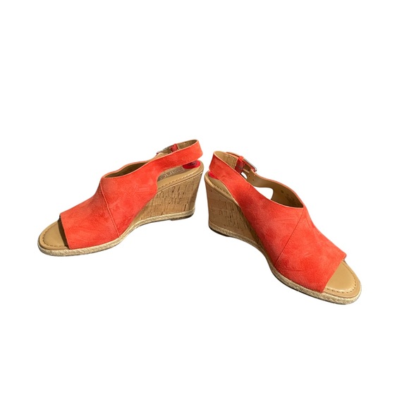 NEW Franco Sarto Julien Wedge Slingback Suede Sandal Sz 6 - Picture 2 of 8